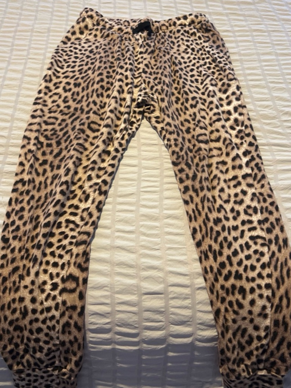 Leopard Print Cozy Lounge Pants - Tan/Black